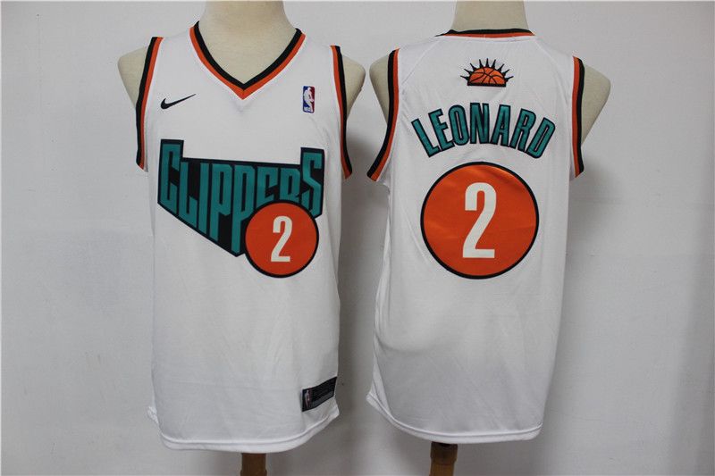 Men's Los Angeles Clippers #2 Kawhi Leonard White Swingman Stitched NBA Jersey